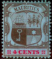 Изображение Маврикий 1904-1907 гг. Gb# 167a • Герб колонии / 4с (мелованная бумага) • MLH OG VF ( кат.- £16 )