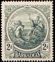 Изображение Барбадос 1916-1919 гг. Gb# 184 • Герб колонии / 2d • MLH OG VF ( кат.- £12 )