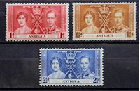 Изображение Антигуа 1937 г. Gb# 95-97 • Коронация • MLH OG VF • полн. серия ( кат.- £3 )