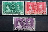 Изображение Ньюфаундленд 1937 г. Gb# 254-256 • Коронация • MNH OG • полн. серия ( кат.- £5 )
