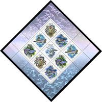 Изображение Россия 1993 г. • Обитатели моря • MNH OG XF • мал. лист