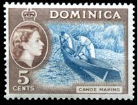 Image de Доминика 1954-62 гг. Gb# 147 • 5c. производство каноэ • XF ( кат.- £14 )