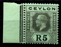 Изображение Цейлон 1912-25 гг. Gb# 317 • 5r. Георг V • MLH OG XF+ ( кат.- £20 )