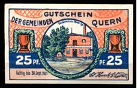 Изображение Германия • Кверн 1921 г. • 25 пф. • Вид коммуны с холма • локальный выпуск • UNC пресс