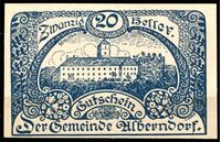Изображение Австрия Альберндорф 1920г. • 20 хеллеров. Замок. • UNC пресс