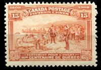Изображение Канада 1908 г. Gb# 194 • 15 c. 300-летие Квебека. Отправление Шамплена. • MLH OG VF ( кат.- £120 )