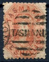 Изображение Австралия • Тасмания 1864 г. Gb# 68 • 1s. Королева Виктория • Used VF ( кат.- £45 )