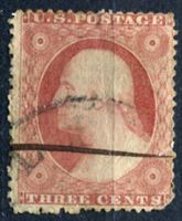 Image de США 1857-61 гг. SC# 27A • 3 c. Джордж Вашингтон • Used F ( кат.- $140 )