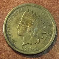Изображение США 1899 г. • KM# 90a • 1 цент • регулярный выпуск • F