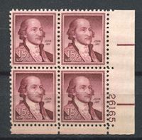 Изображение США 1954-68 гг. SC# 1046 • 15 c. Джон Джей • MNH OG XF+ • № кв. блок