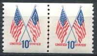 Image de США 1973г. SC# 1519 • 10 c. Флаги США • MNH OG XF / пара