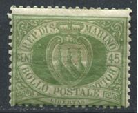 Изображение Сан-Марино 1877-99 гг. SC# 19 • 45 c. Герб республики • MH OG VF ( кат.- $12 )