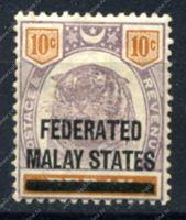 Изображение Малайзия Федерация 1900г. GB# 10 • 10c. • MH OG F-VF (кат. - £80.00)