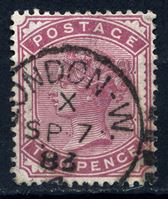 Изображение Великобритания 1880-81 гг. Gb# 168 • 2 d. Королева Виктория • Used VF ( кат.- £100 )