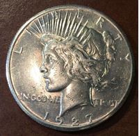 Изображение США 1927 г. • KM# 150 • "мир" (серебро) • регулярный выпуск • AU