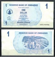 Изображение Зимбабве 2006 г. P# 37 • 1 доллар • UNC