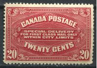 Изображение Канада 1922 г. SC# E2 • 20c. Спец. почта • MLH OG VF ( кат.- $100 )