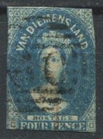 Изображение Австралия • Тасмания 1855 г. Gb# 17 • 4d. Королева Виктория б.з. • Used VF ( кат.- £100 )
