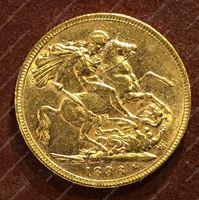 Bild von Великобритания 1896г. KM# 785 • соверен • золото 917 - 7.99 гр. • BU-