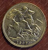 Bild von Великобритания 1907г. KM# 805 • соверен • золото 917 - 7.99 гр. / BU