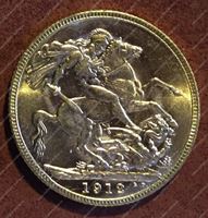 Изображение Великобритания 1912г. KM# 820 • соверен / золото 917 - 7.99 гр. • MS BU GEM++!!