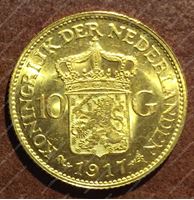 Bild von Нидерланды 1917 г. KM# 149 • 10 гульденов • золото 900 - 6.73 гр. • MS BU GEM!!