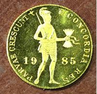 Bild von Нидерланды 1985 г. KM# 190.1 • дукат • золото 983 - 3.49 гр. • пруф GEM!!