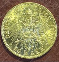 Bild von Пруссия 1900г. KM# 521 • 20 марок • золото 900 - 7.97 гр. • MS BU GEM!!