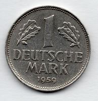 Изображение Германия ФРГ 1959г. F • 1 марка • VF+