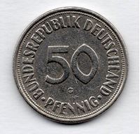 Изображение Германия ФРГ 1950г. G • 50 пфеннигов • VF+