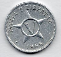 Изображение Куба 1966г. • 5 сентаво • VF+