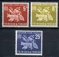 Image de Тринидад и Тобаго 1963г. Gb# 305-7 • Против голода • MNH OG XF+ / полн. серия