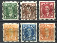 Bild von Канада 1937-8 гг. Gb# 357-62 • 1c. - 8c. Георг V. основной выпуск. • Used VF ( кат.- £6 )