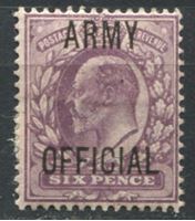 Изображение Великобритания 1902 г. Gb# O50 • 6d. Эдуард VII. надпечатка "Официальная армейская" RARE! • MLH OG XF ( кат.- £160 )