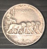 Picture of Италия 1925 г. • KM# 61.2 • 50 чентезимо • рифленый гурт • регулярный выпуск • VF