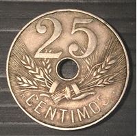 Picture of Испания 1927 г. • KM# 742 • 25 сентимос • регулярный выпуск • AU+ ( кат.- $50,00 )