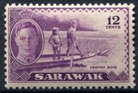Bild von Саравак 1950 г. Gb# 178 • Георг VI основной выпуск • 12c. Дети на лодке • MLH OG XF ( кат.- £4 )