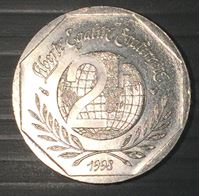 Picture of Франция 1998 г. • KM# 1213 • 2 франка • 50 лет Декларации Прав Человека • памятный выпуск • MS BU люкс!