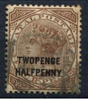 Изображение Натал 1891 г. Gb# 109a • 2 1/2d. на 4d. надпечатка с ошибкой "twopenGe .." • Used XF ( кат.- £60 )