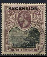 Изображение Вознесения о-в 1922 г. Gb# 6 • 8d. 1-й выпуск. надпечатка • Used VF ( кат.- £50 )