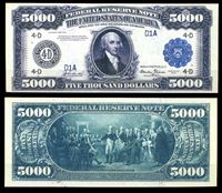 Picture of США 1918 г. P# 366 • 5000 долларов. Джеймс Мэдисон • копия • UNC пресс