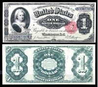 Picture of США 1891 г. P# 326 • 1 доллар. Марта Вашингтон • казначейский выпуск • копия • UNC пресс