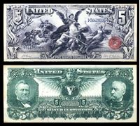 Picture of США 1896 г. P# 337 • 5 долларов. Генералы Грант и Шеридан • казначейский выпуск • копия • UNC пресс
