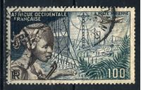 Изображение Французская Западная Африка 1954г. Iv# A19 • 100 fr. Телефонная связь • авиапочта • Used VF