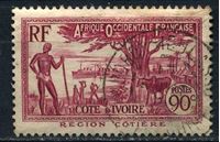 Bild von Кот-д'Ивуар 1936-38 гг. Iv# 123 • 90 с. Пароход у причала • Used VF ( кат.- €8 )