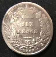 Picture of Великобритания 1839 г. • KM# 733.1 • 6 пенсов • (серебро) • регулярный выпуск • VG