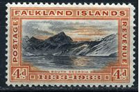 Изображение Фолклендские о-ва 1933 г. Gb# 132 • 4d. Святая Георгия • MLH OG XF ( кат.- £25 )
