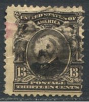 Изображение США 1902-3 гг. SC# 308 • 13 c. Бенджамин Гаррисон • Used VG ( кат.- $11 )