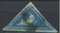 Изображение Мыс Доброй Надежды 1855 г. Gb# 6 • 4 d. "Надежда". синяя • Used VF-XF ( кат.- £80 )