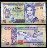 Изображение Белиз 1999 г. P# 60a • 2 доллара • регулярный выпуск • XF+ ( кат. - $30 )